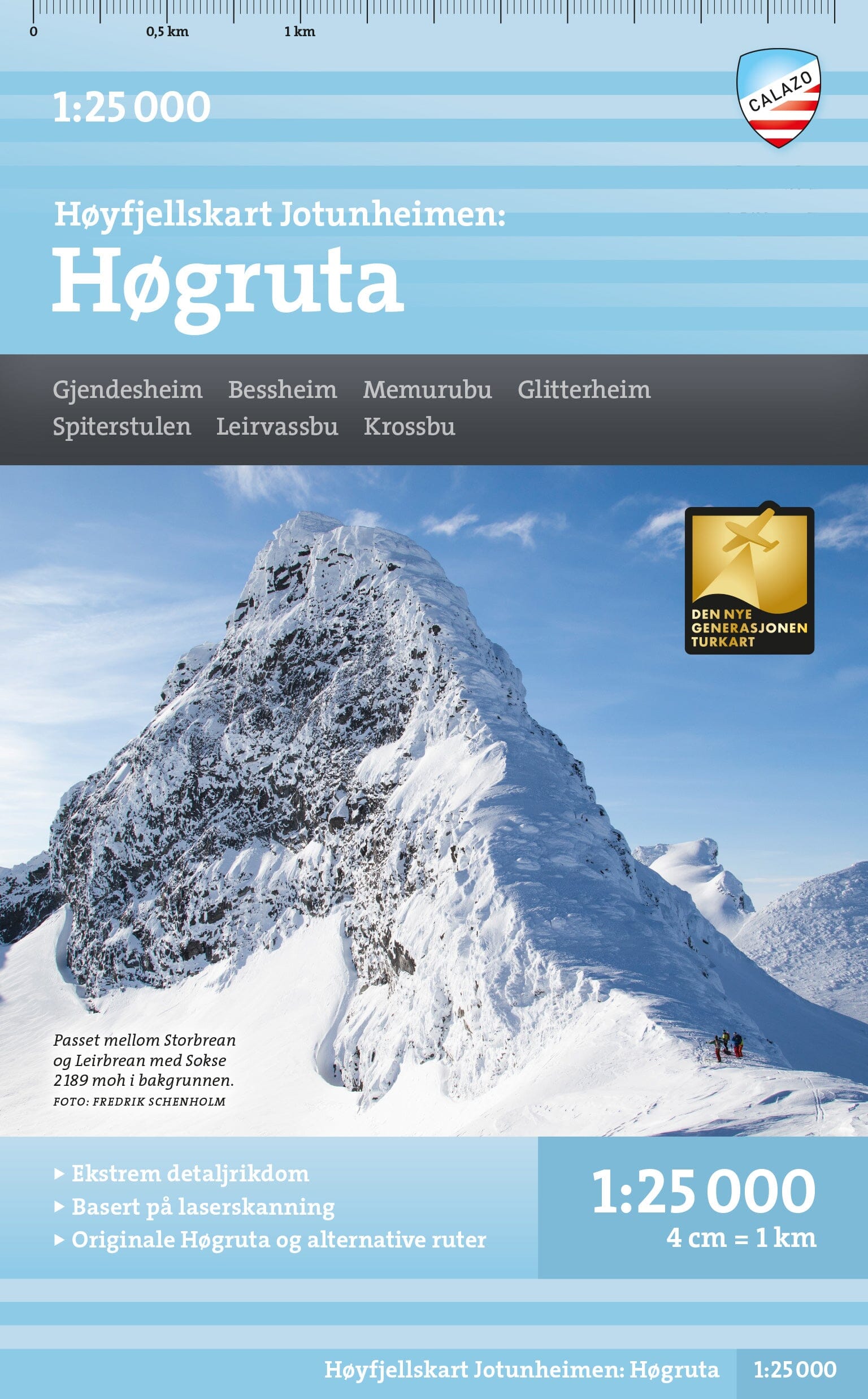 Carte de haute montagne - Jotunheimen: Høgruta (Norvège) | Calazo - Høyfjellskart carte de randonnée Calazo Default Title