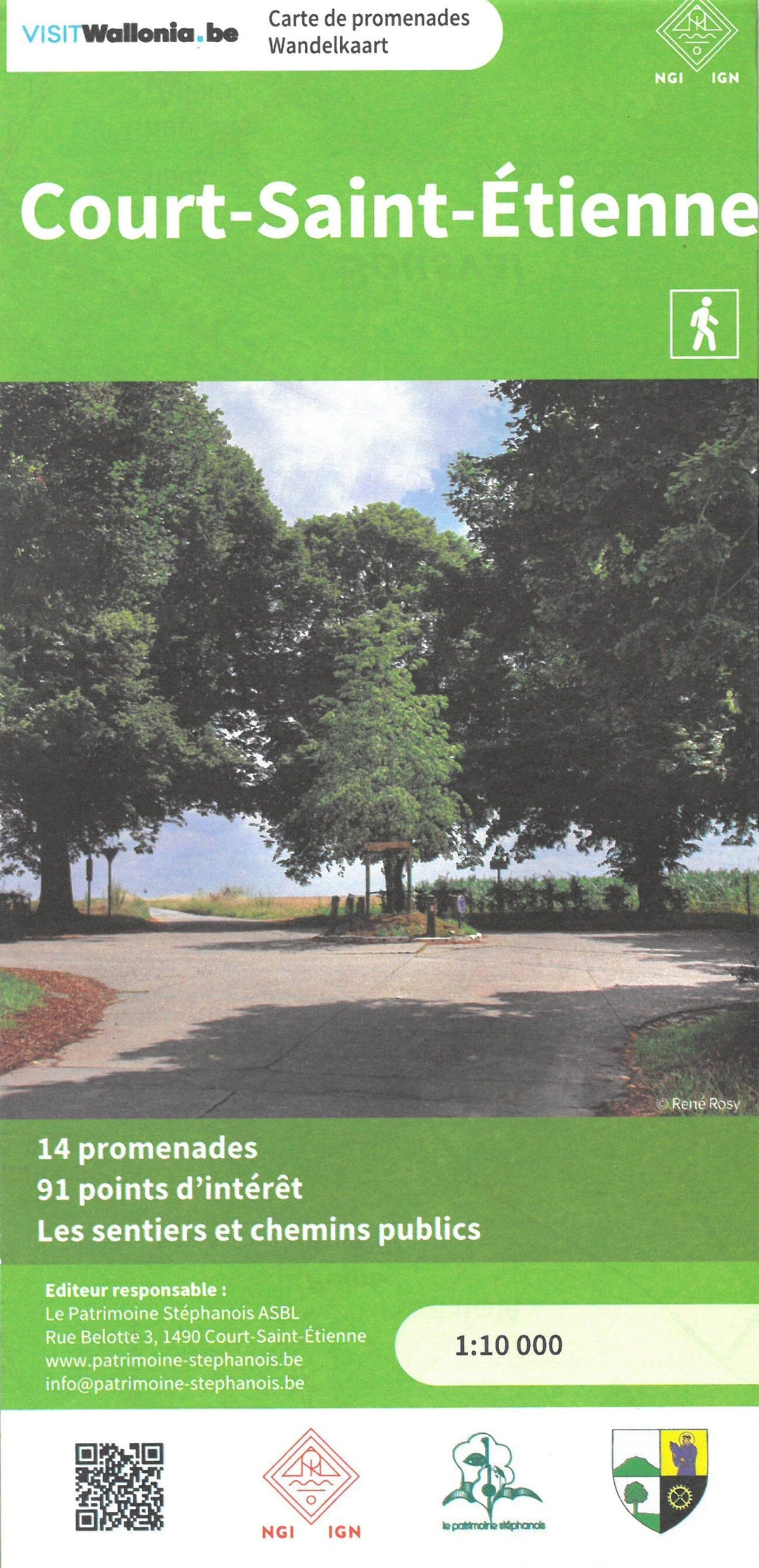 Carte de promenades - Court-Saint-Etienne (Belgique) | NGI carte pliée IGN Belgique