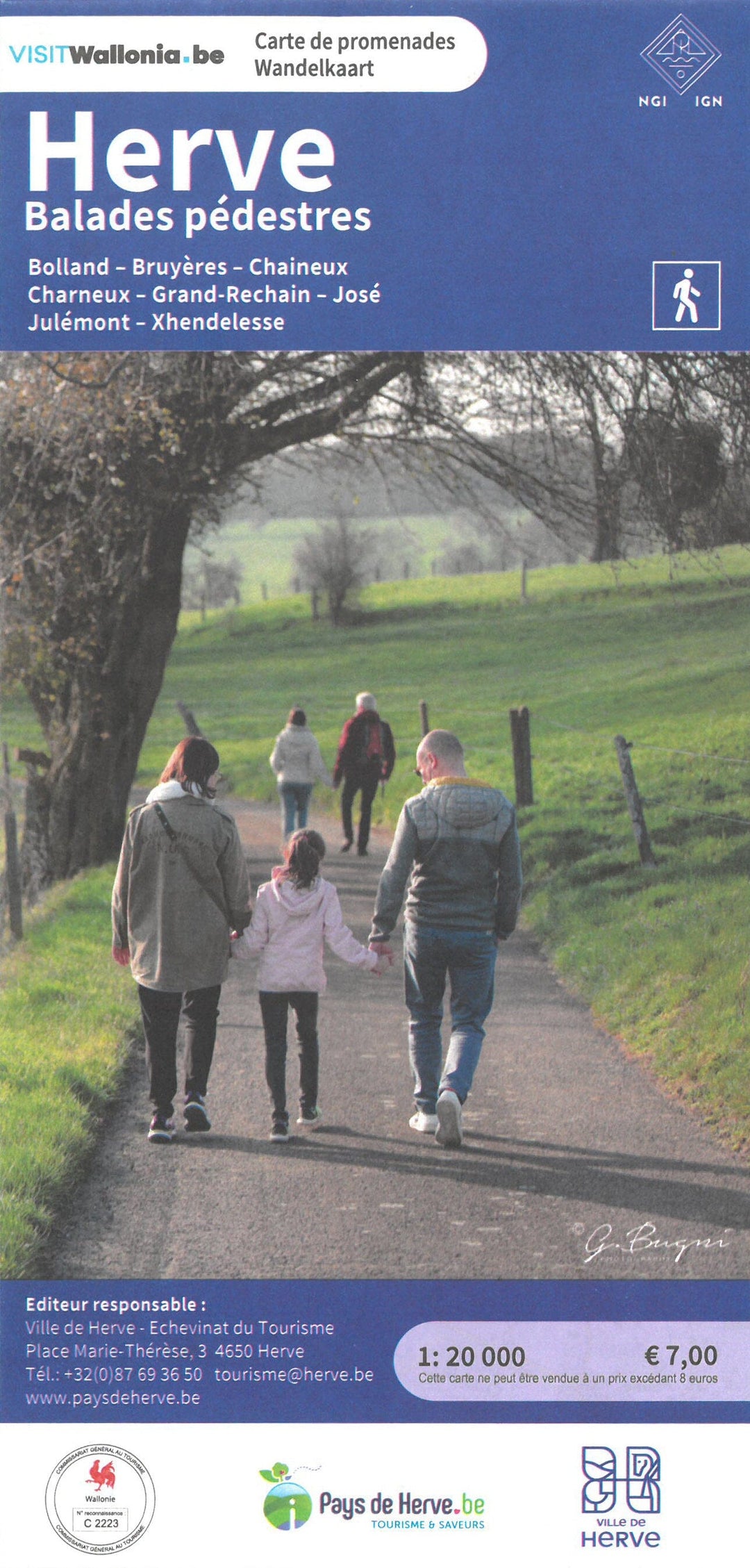 Carte de promenades - Herve (Belgique) | NGI carte pliée IGN Belgique