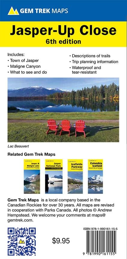 Carte de randonnée - Jasper Up-Close (Alberta) | Gem Trek carte de randonnée Gem Trek Publishing