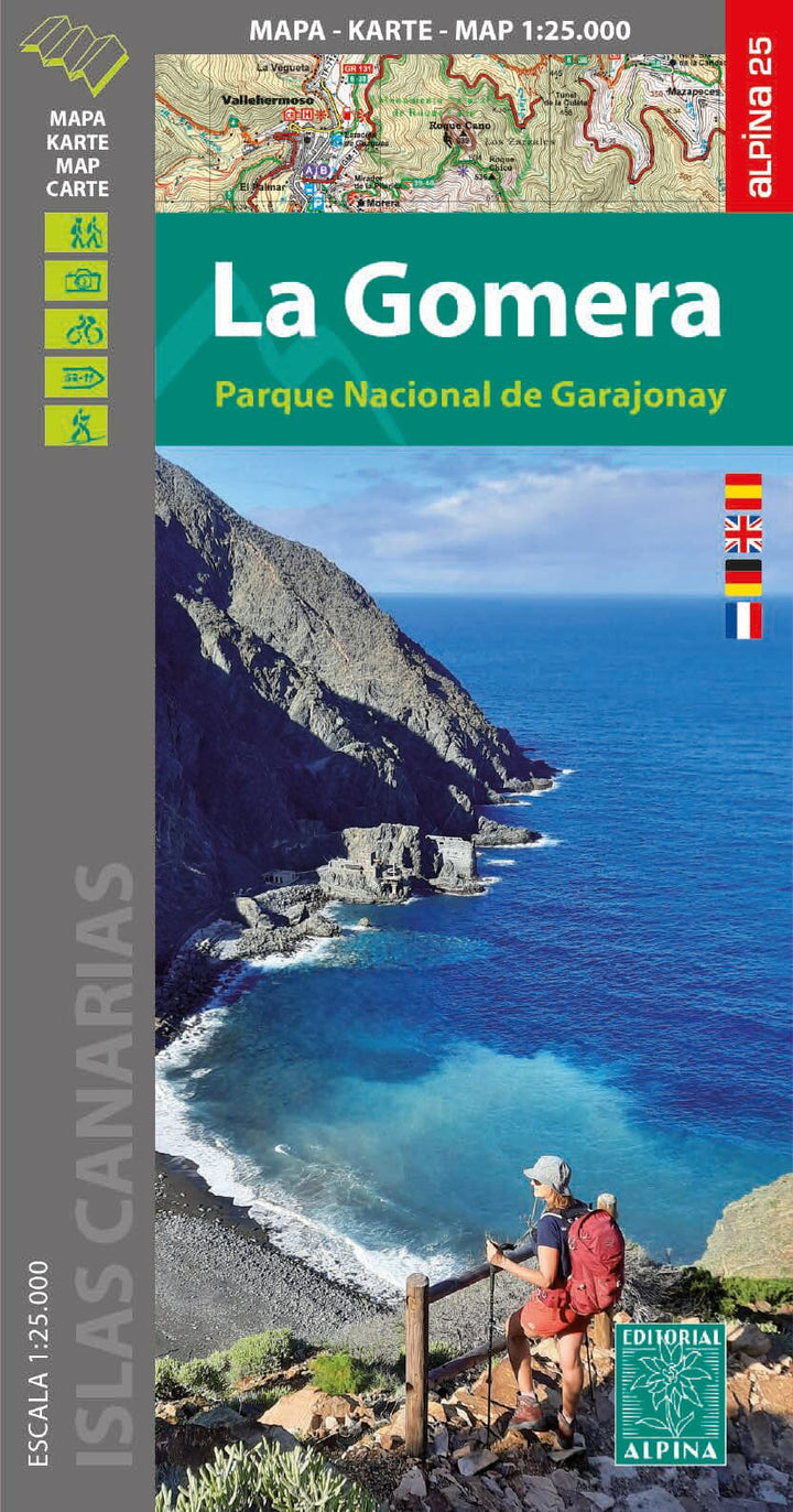Carte de randonnée - La Gomera, avec le parc national de Garajonay | Alpina carte de randonnée Editorial Alpina