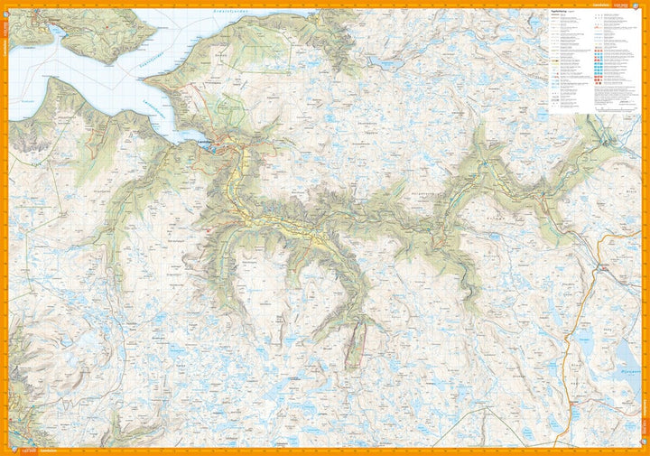 Carte de randonnée - Nærøyfjorden & Lærdalen (Norvège) | Calazo - 1/50 000 carte de randonnée Calazo