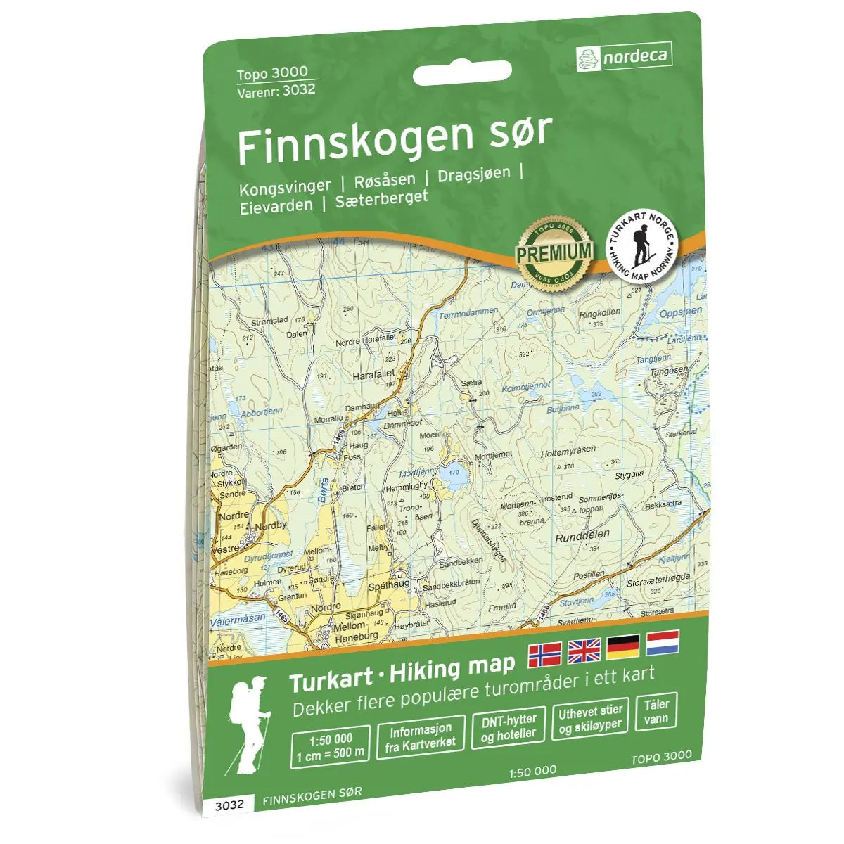 Carte de randonnée n° 3032 - Finnskogen Nord (Norvège) | Nordeca - série 3000 carte de randonnée Nordeca