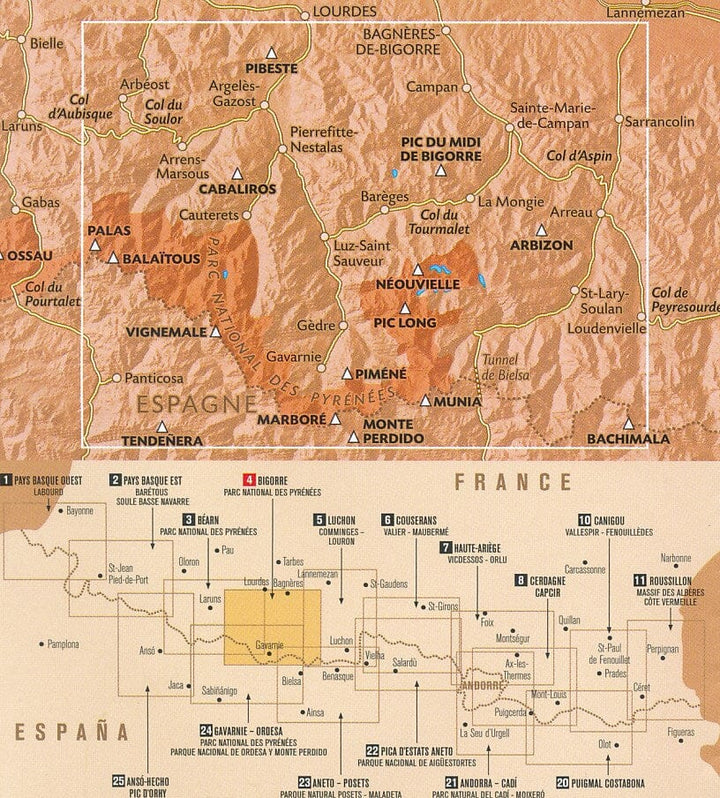 Carte de randonnée n° 4 - Bigorre (Pyrénées) | Rando Editions carte de randonnée Rando Editions