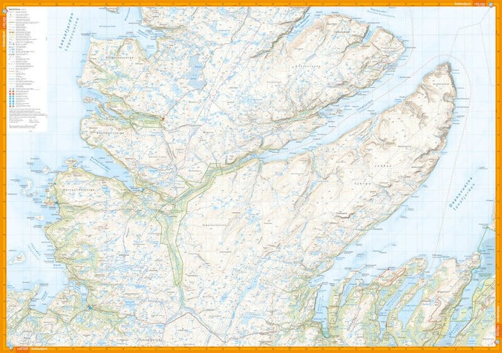 Carte de randonnée - Nordkinnhalvøya (Norvège) | Calazo - 1/50 000 carte de randonnée Calazo