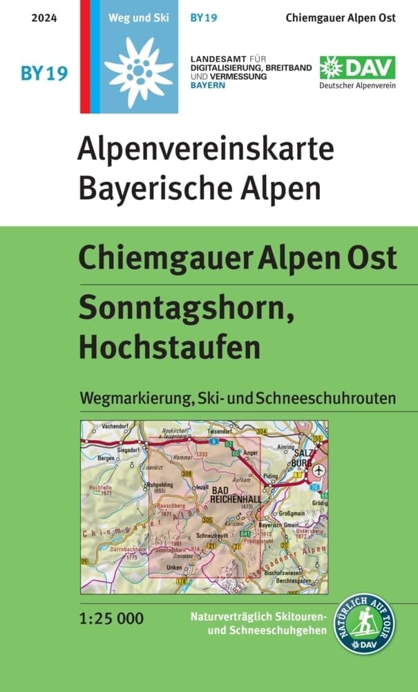 Carte de randonnée & ski n° BY19 - Chiemgauer Alpen Est, Sonntagshorn (Alpes bavaroises) | Alpenverein carte de randonnée Alpenverein