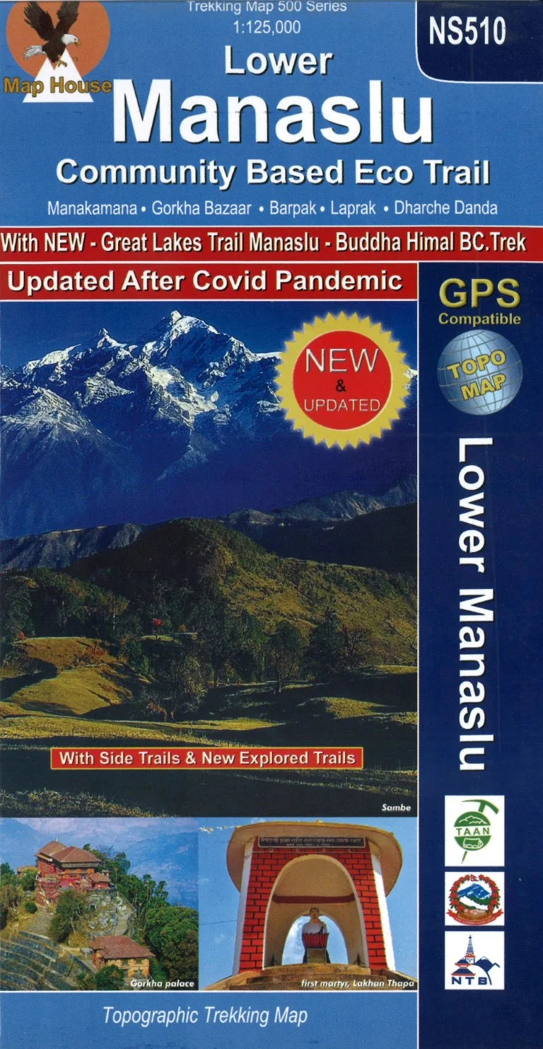 Carte de trekking - Lower Manaslu, Community Based Eco Trail (NS510) | Himalayan MapHouse carte de randonnée Himalayan MapHouse