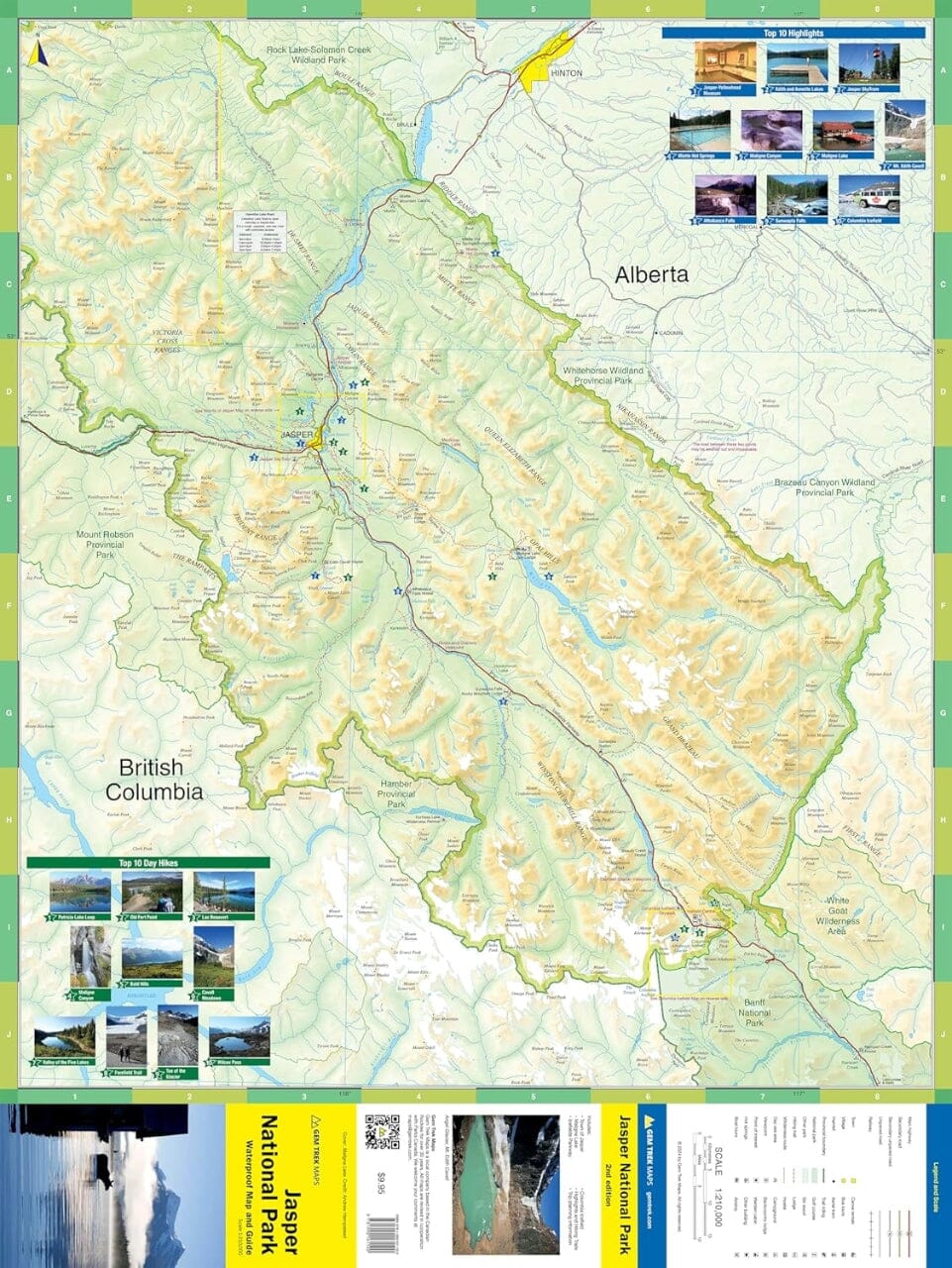 Carte de voyage & Guide - Jasper National Park (Alberta) | Gem Trek carte routière Gem Trek Publishing