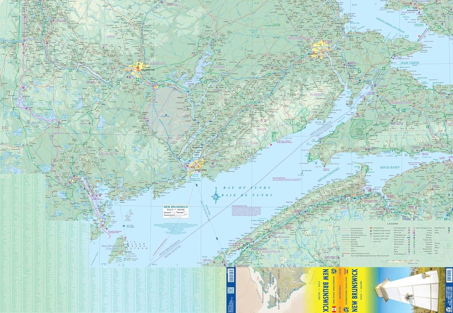 Carte de voyage - Nouveau-Brunswick (Canada) | ITM carte routière ITM