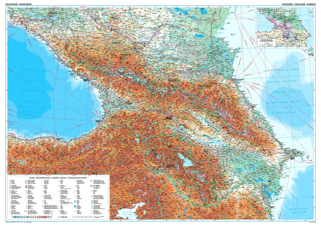 Carte géographique - Caucase | Gizi Map carte routière Gizi Map