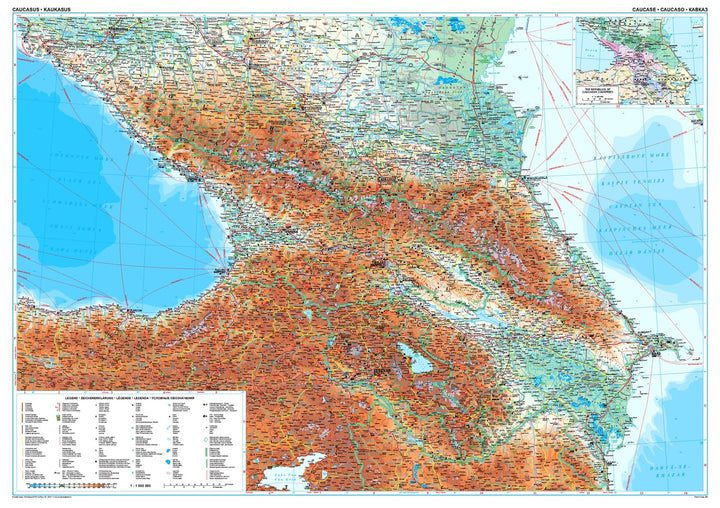 Carte géographique - Caucase | Gizi Map carte routière Gizi Map