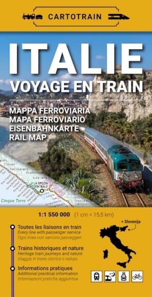 Carte - Italie : Voyage en train | Cartotrain carte routière Cartotrain