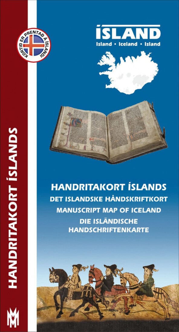 Carte manuscrite de l'Islande | Mal og menning carte pliée Mal og menning