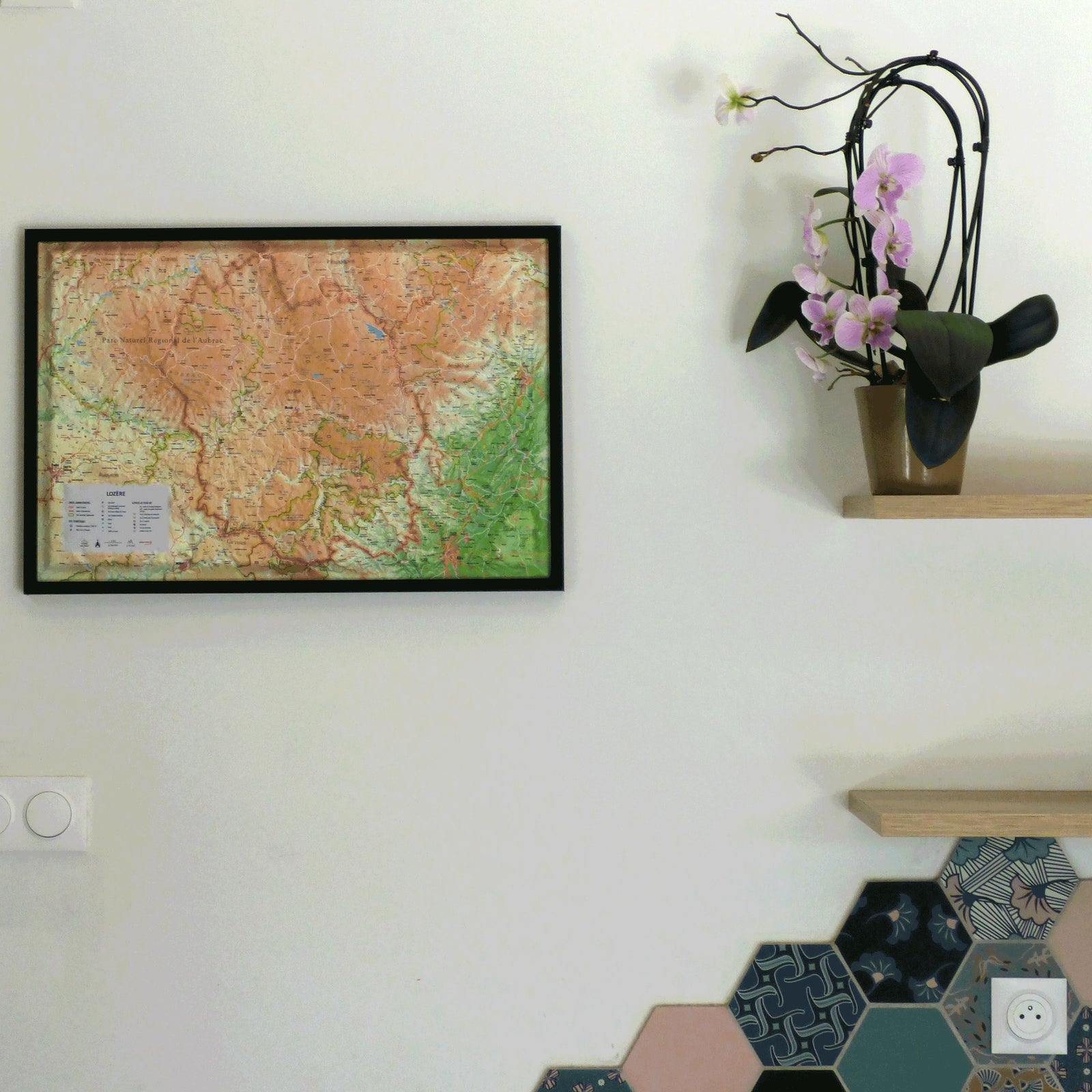 Carte murale en relief - Lozère - 61 cm x 41 cm | 3D Map carte en relief 3D Map