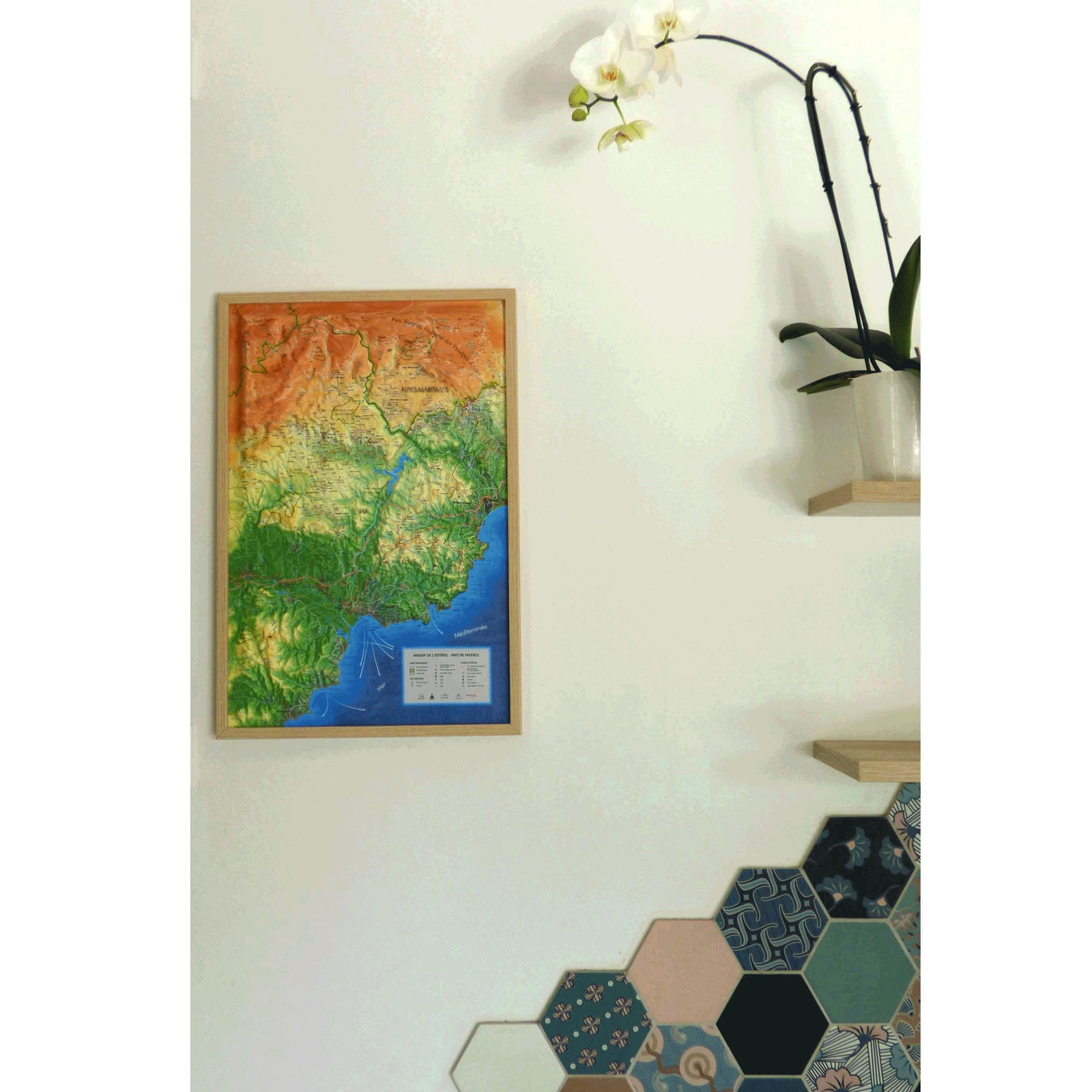 Carte murale en relief - Massif de l'Estérel et Pays de Fayence - 41 cm x 61 cm | 3D Map carte en relief 3D Map