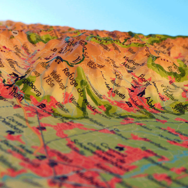 Carte murale en relief - Massif des Vosges - 41 cm x 61 cm | 3D Map carte en relief 3D Map