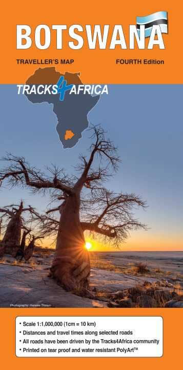 Carte routière - Botswana | Tracks4Africa carte pliée Tracks4Africa