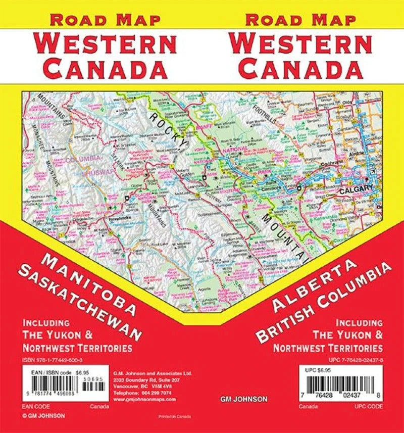 Carte routière - Canada ouest | GM Johnson carte routière GM Johnson