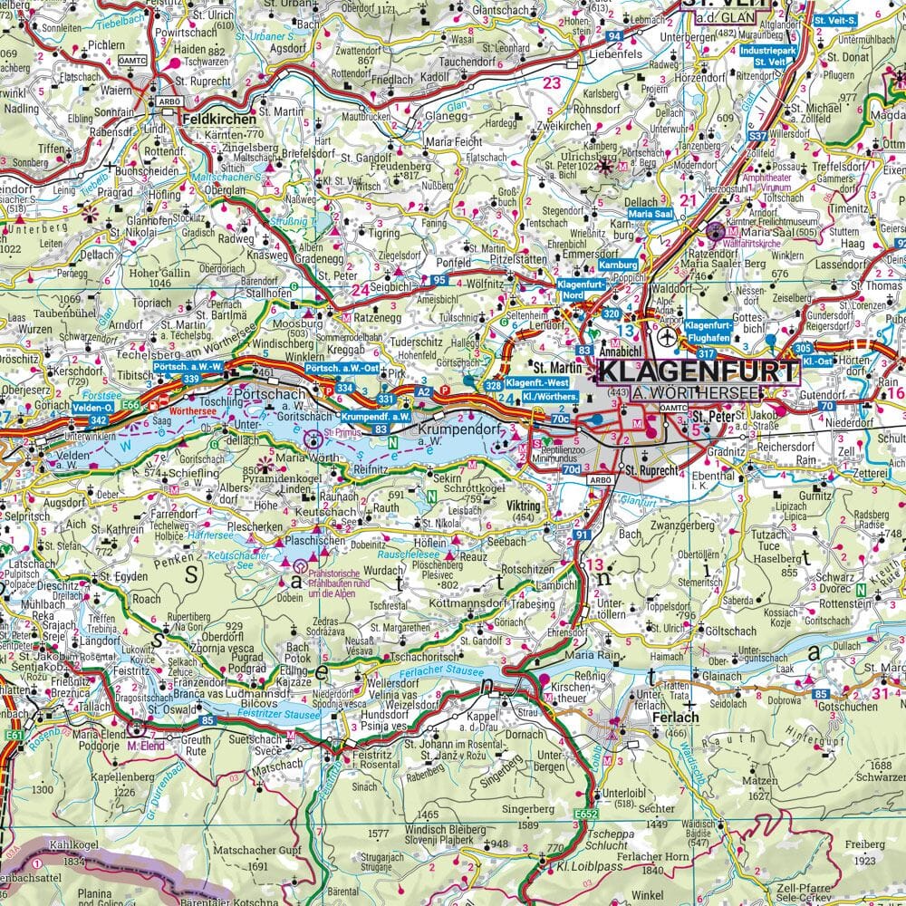 Carte routière de l'Autriche n° 5 - Tyrol Oriental & Carinthie (Autriche) | Freytag & Berndt - 1/200 000 carte routière Freytag & Berndt