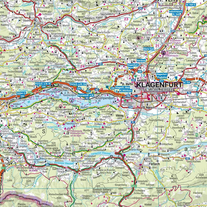 Carte routière de l'Autriche n° 5 - Tyrol Oriental & Carinthie (Autriche) | Freytag & Berndt - 1/200 000 carte routière Freytag & Berndt