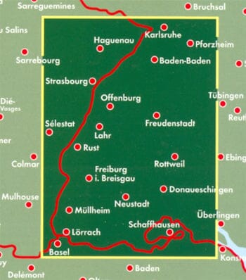 Carte routière n° 15 (Allemagne) - Forêt Noire | Freytag & Berndt - 1/150 000 carte routière Freytag & Berndt