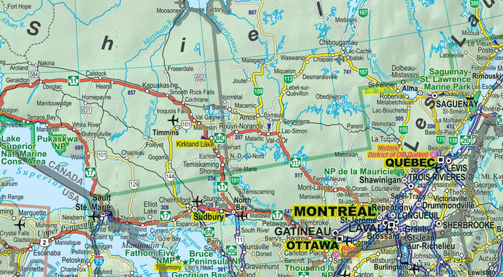 Carte routière plastifiée - Canada | Express Map carte routière Express Map