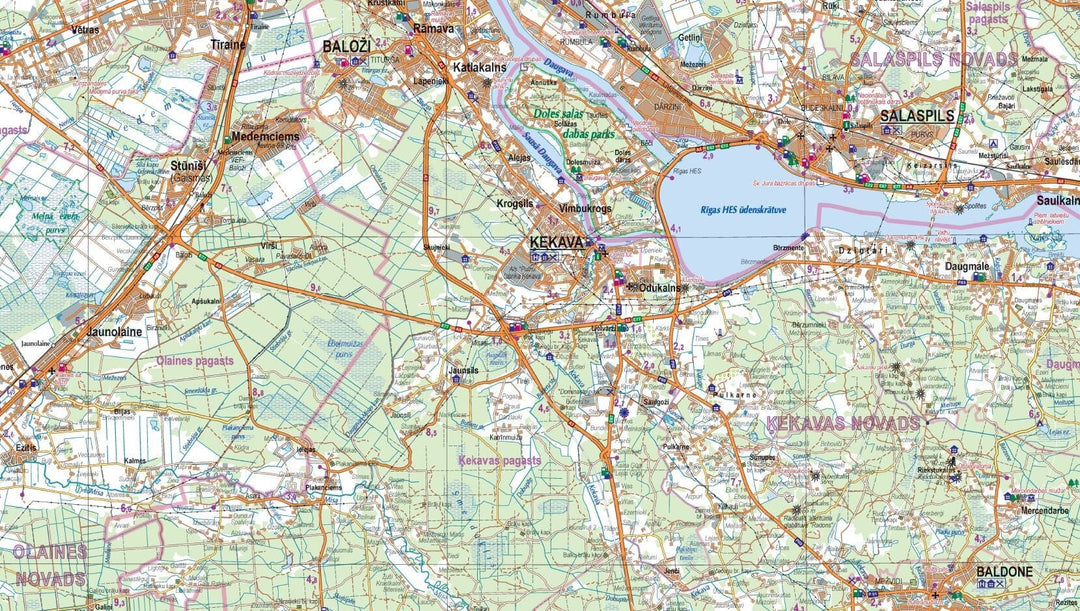 Carte routière - Riga et environs | Jana Seta carte routière Jana Seta