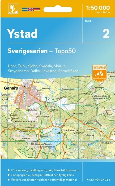 Carte topographique n° 02 - Ystad (Suède) | Norstedts - Sverigeserien carte de randonnée Norstedts