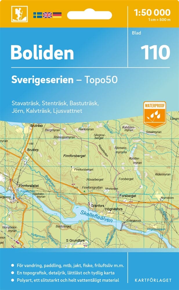 Carte topographique n° 110 - Boliden (Suède) | Norstedts - Sverigeserien carte de randonnée Norstedts
