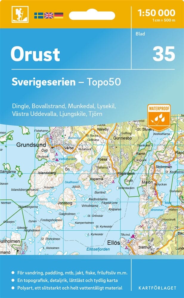 Carte topographique n° 35 - Orust (Suède) | Norstedts - Sverigeserien carte de randonnée Norstedts