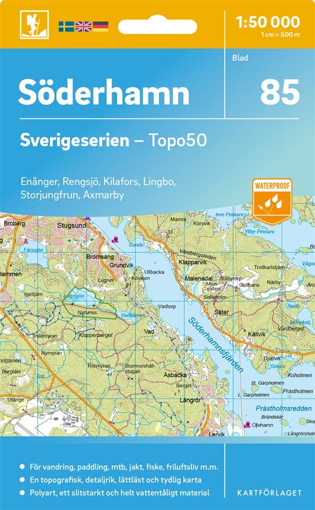 Carte topographique n° 85 - Söderhamn (Suède) | Norstedts - Sverigeserien carte de randonnée Norstedts