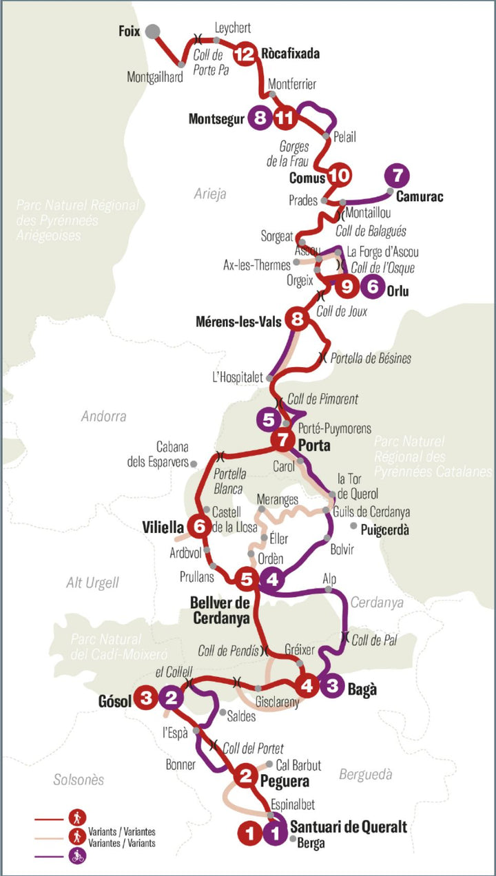 Cartes de randonnée - Chemin des Bonshommes, de Berga à Foix - GR107 (Pyrénées Orientales) | Editorial Alpina carte de randonnée Editorial Alpina