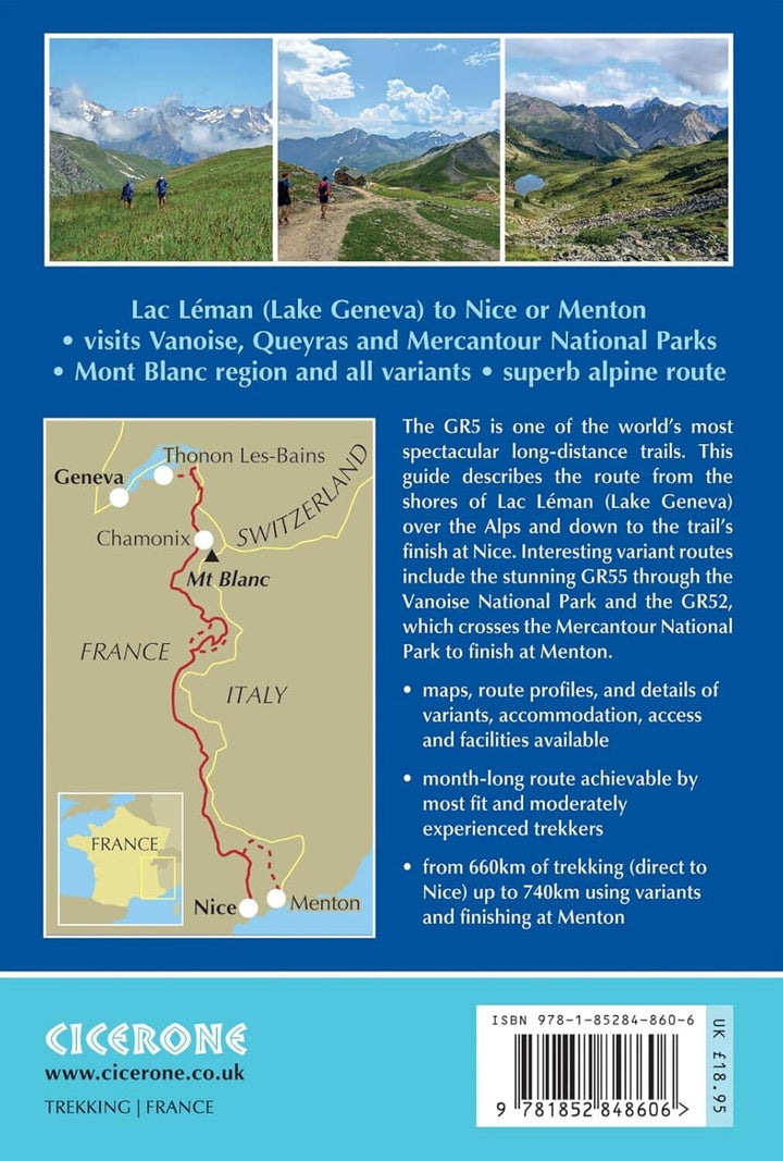 Guide de randonnées (en anglais) - The GR5 trail through the French Alps : from Lake Geneva to Nice | Cicerone guide de randonnée Cicerone