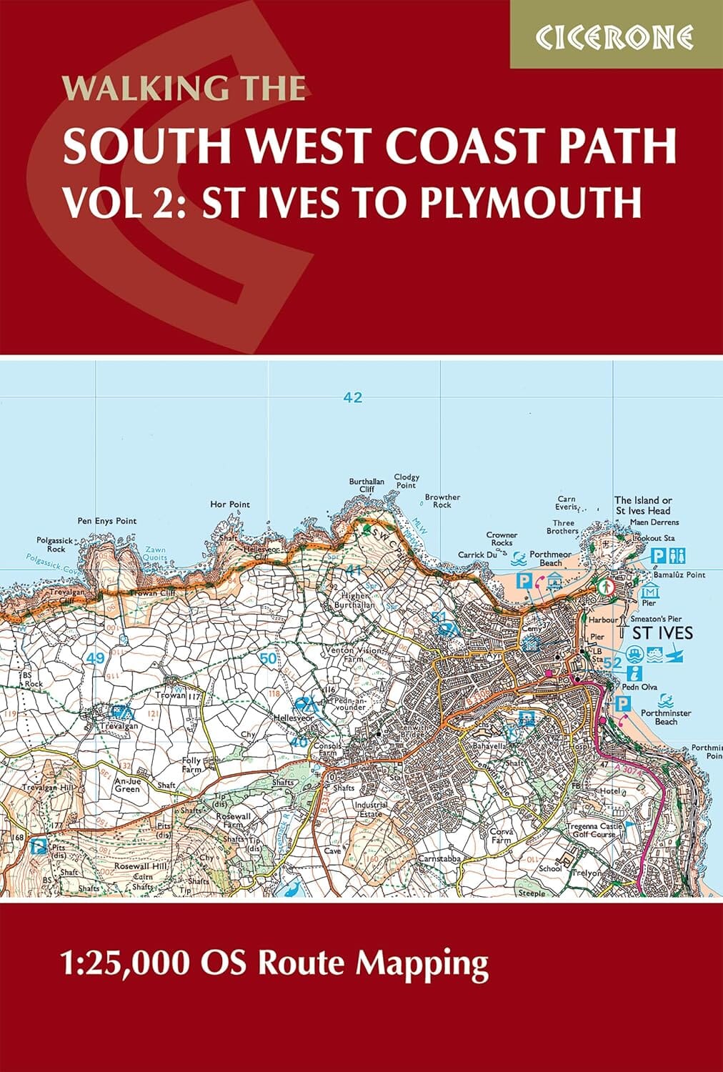 Livret de cartes (en anglais) - South West Coast Path - Vol.2 : St Ives to Plymouth | Cicerone guide de randonnée Cicerone
