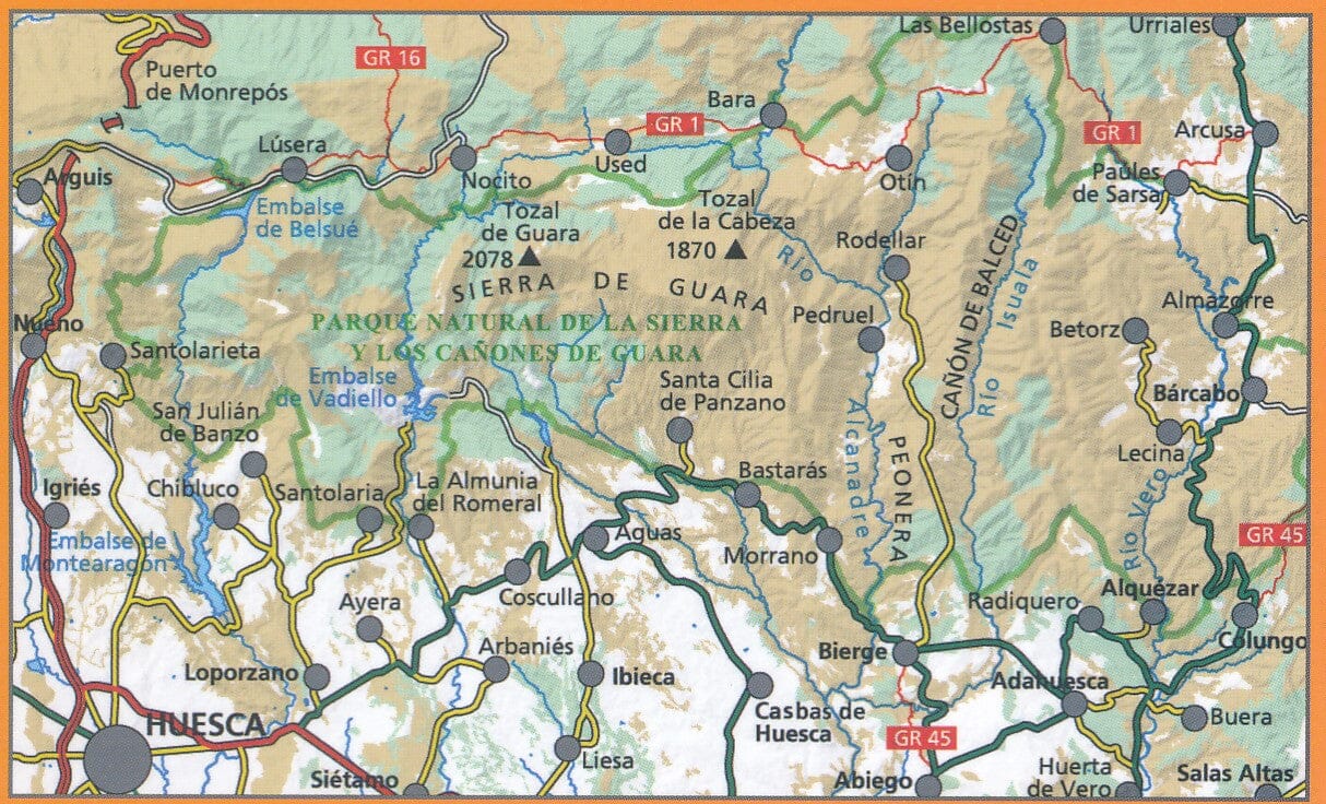 Lot de 2 cartes de randonnée - Sierra et Canyons de Guara (Aragon, Espagne) | Editorial Alpina carte de randonnée Editorial Alpina