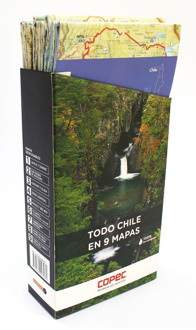 Lot de 9 cartes du Chili | COPEC carte routière COPEC