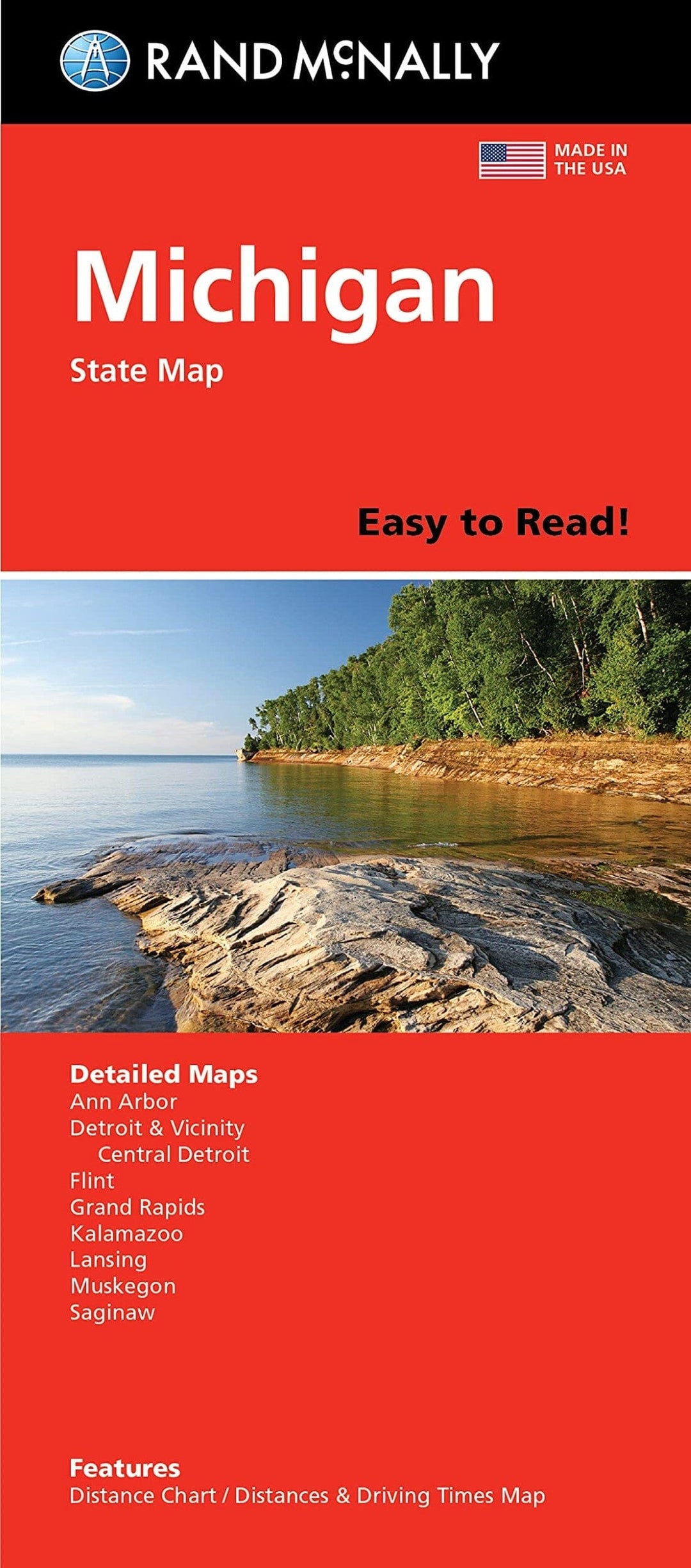 Michigan, carte facile à lire | Rand McNally carte pliée Rand McNally