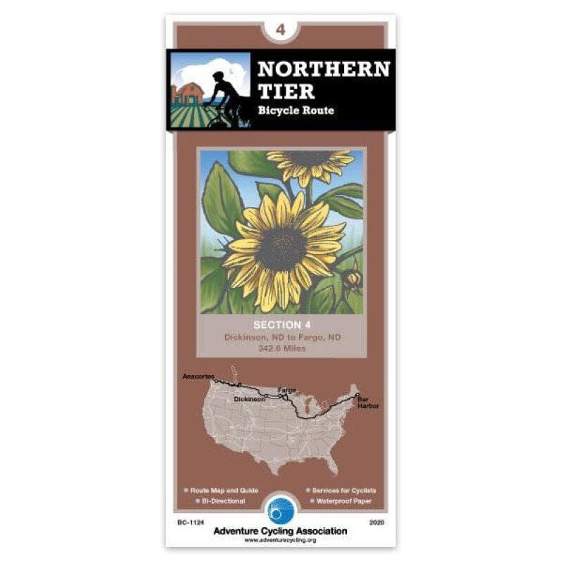 Northern Tier - Bicycle Route Section 4 | Adventure Cycling Association carte pliée Adventure Cycling Association