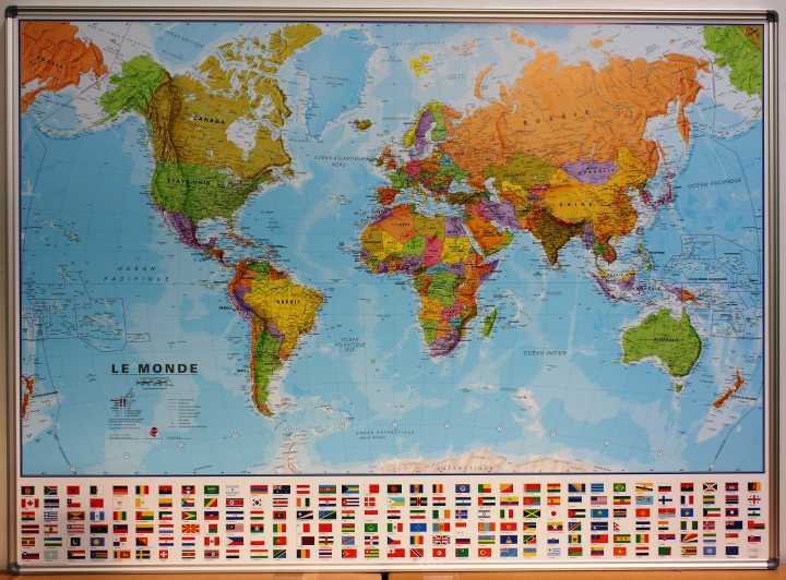 Panneau épinglable - Monde politique - 136 x 100 cm | Maps International panneau épinglable Maps International