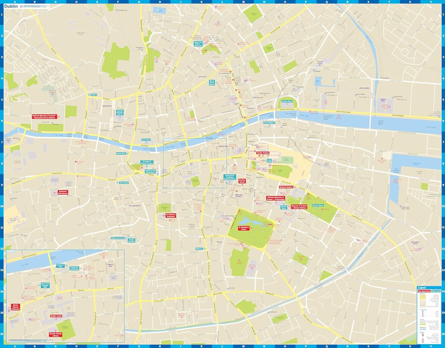Plan de ville (en anglais) - Dublin | Lonely Planet plan de ville Lonely Planet EN