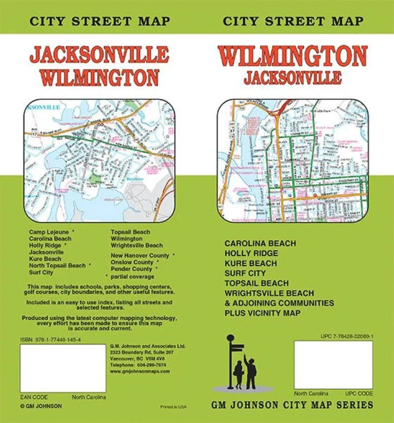 Plan de ville - Wilmington / Jacksonville (Caroline du Nord) | GM Johnson plan de ville GM Johnson