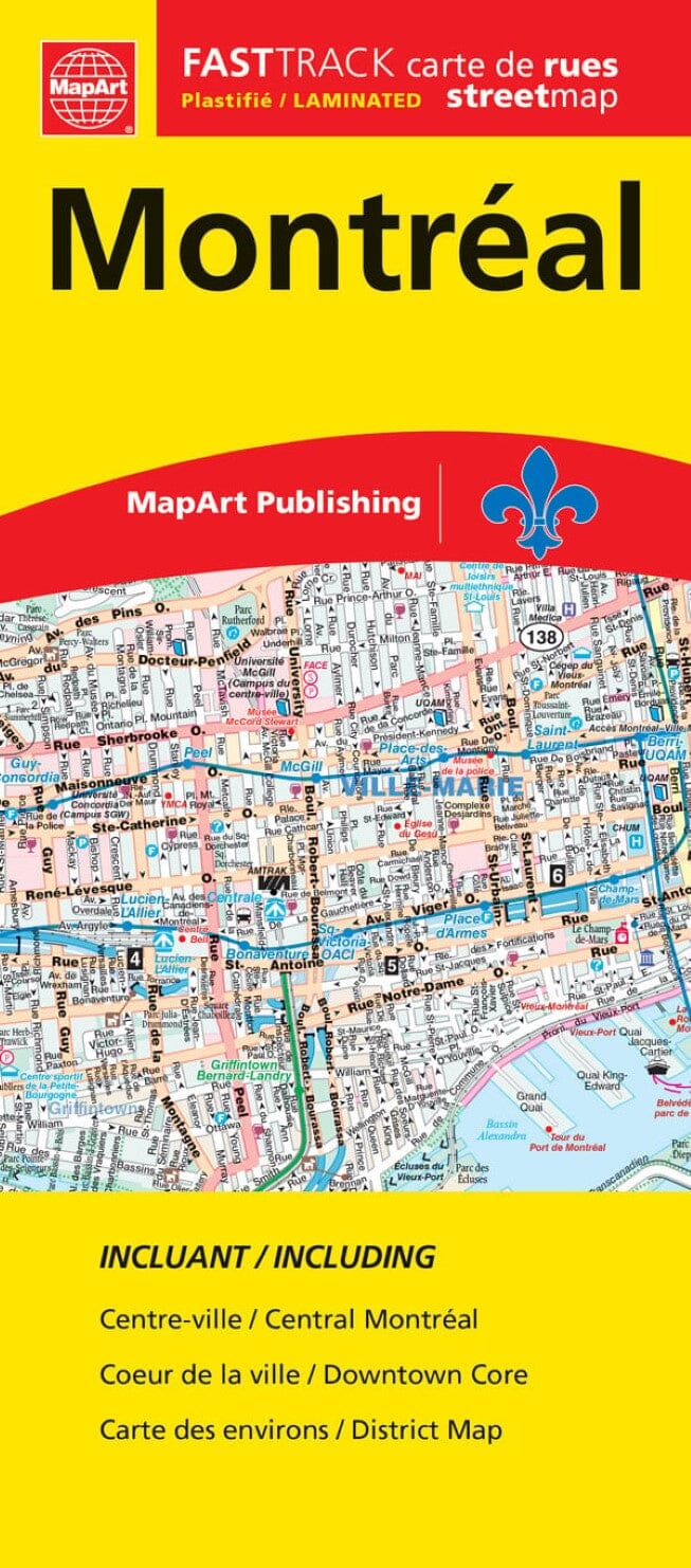 Plan plastifié - Montréal (centre-ville et environs) | Canadian Cartographics Corporation carte pliée Canadian Cartographics Corporation