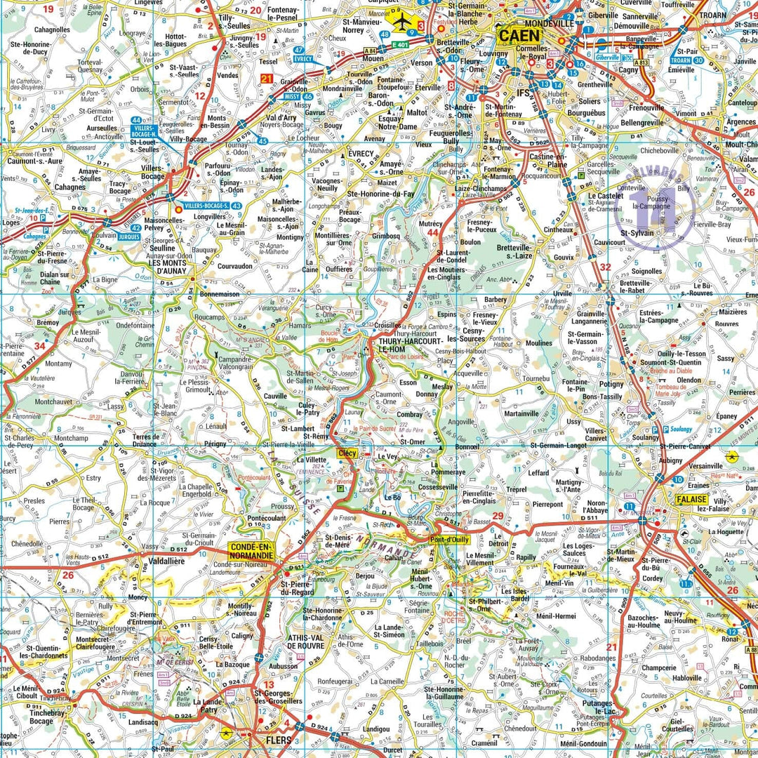 Poster - Basse-Normandie (109 x 94 cm) | Blay Foldex carte murale roulée (en tube) Blay Foldex