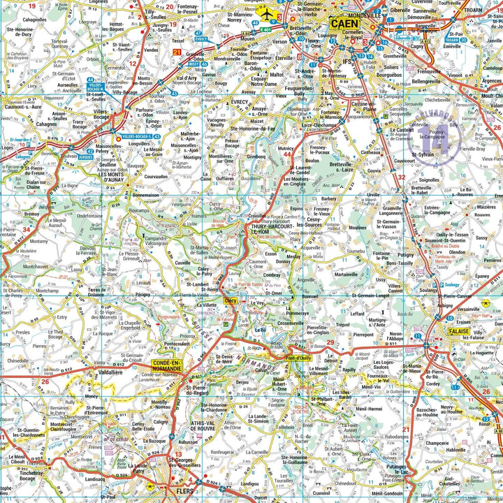 Poster - Basse-Normandie (109 x 94 cm) | Blay Foldex carte murale roulée (en tube) Blay Foldex