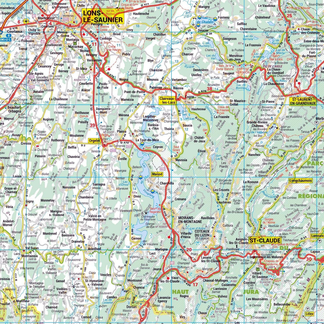 Poster - Jura (119 x 85 cm) | Blay Foldex carte murale roulée (en tube) Blay Foldex