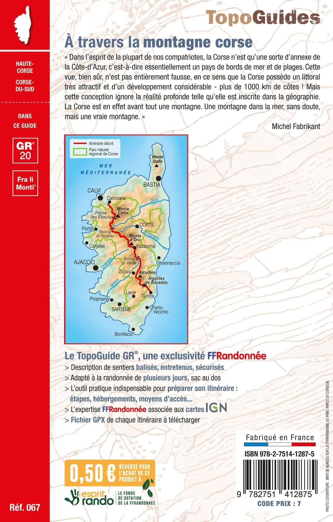 Topoguide de randonnée - A travers la montagne Corse - GR20 | FFR guide de randonnée FFR - Fédération Française de Randonnée