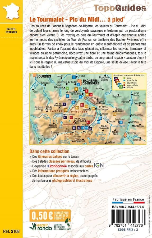 Topoguide de randonnée - Grand Tourmalet, Pic du Midi | FFR guide de randonnée FFR - Fédération Française de Randonnée