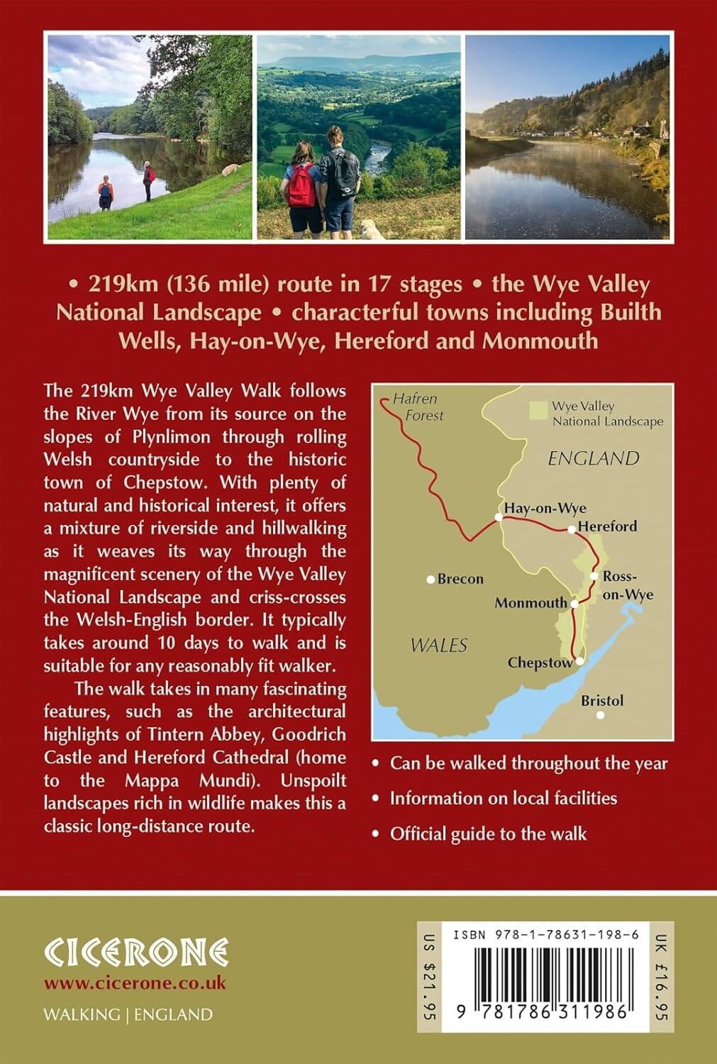 Topoguide de randonnées (en anglais) - Wye Valley walk, Chepstow to Plynlimon | Cicerone guide de randonnée Cicerone