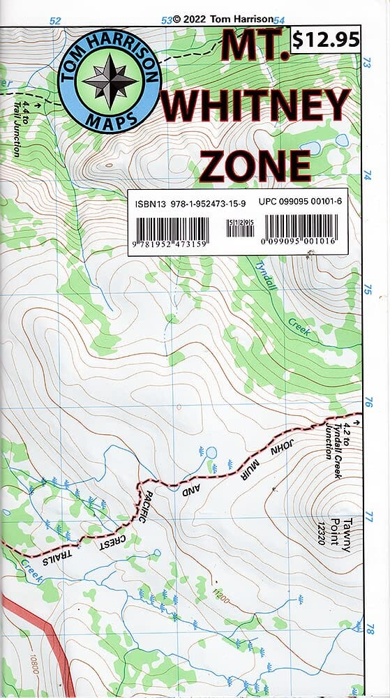 Zone du Mont Whitney (Californie) | Tom Harrison Maps carte pliée Tom Harrison Maps