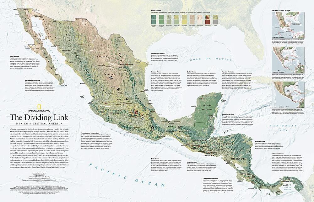 2007 The Dividing Link, Mexico and Central America Wall Map